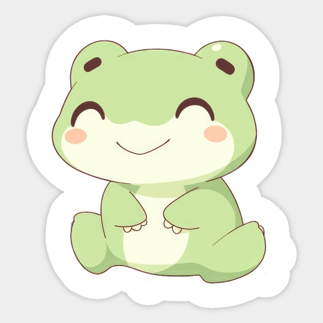 Simple drawn cute frog Sticker by SundayDonuts